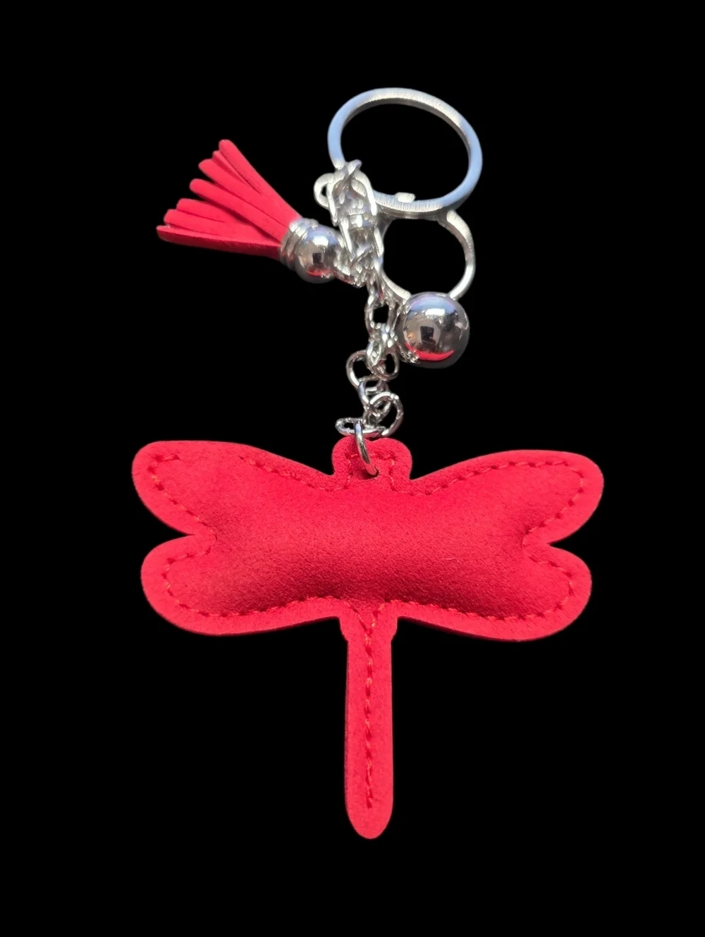 Red Dragonfly Bag Charm Keychain